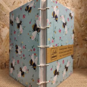 Carnet en tissu et reliure copte « Les Abeilles »