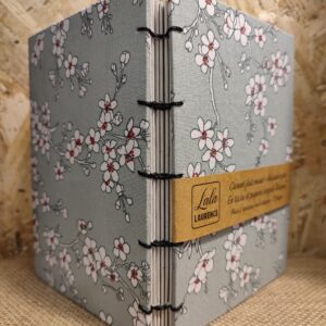 Carnet en tissu et reliure copte « Les Amandiers »
