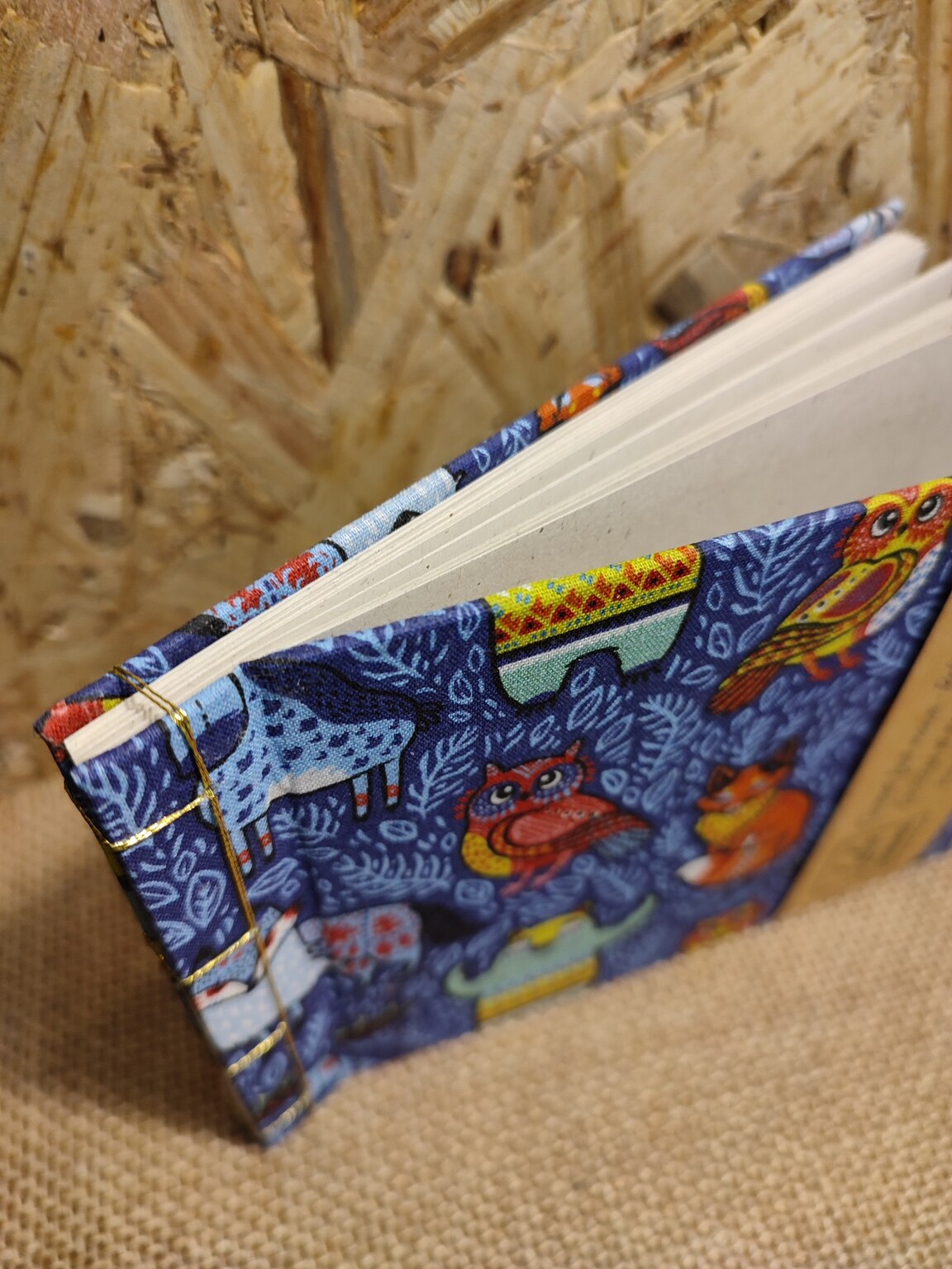 Carnet en tissu et reliure japonaise Les Animaux de la Forêt