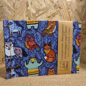 Carnet en tissu et reliure japonaise « Les Animaux de la Forêt »