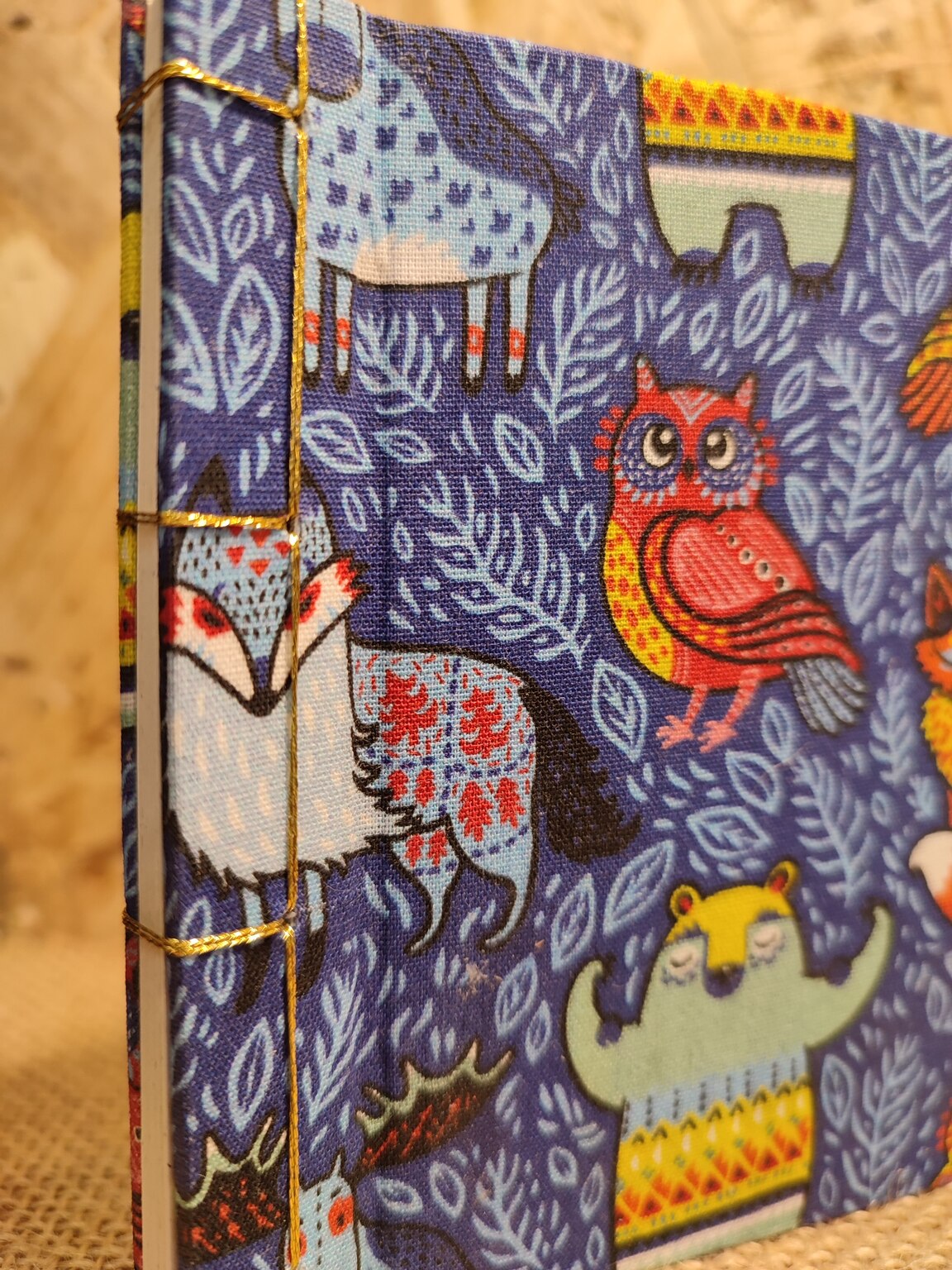 Carnet en tissu et reliure japonaise Les Animaux de la Forêt