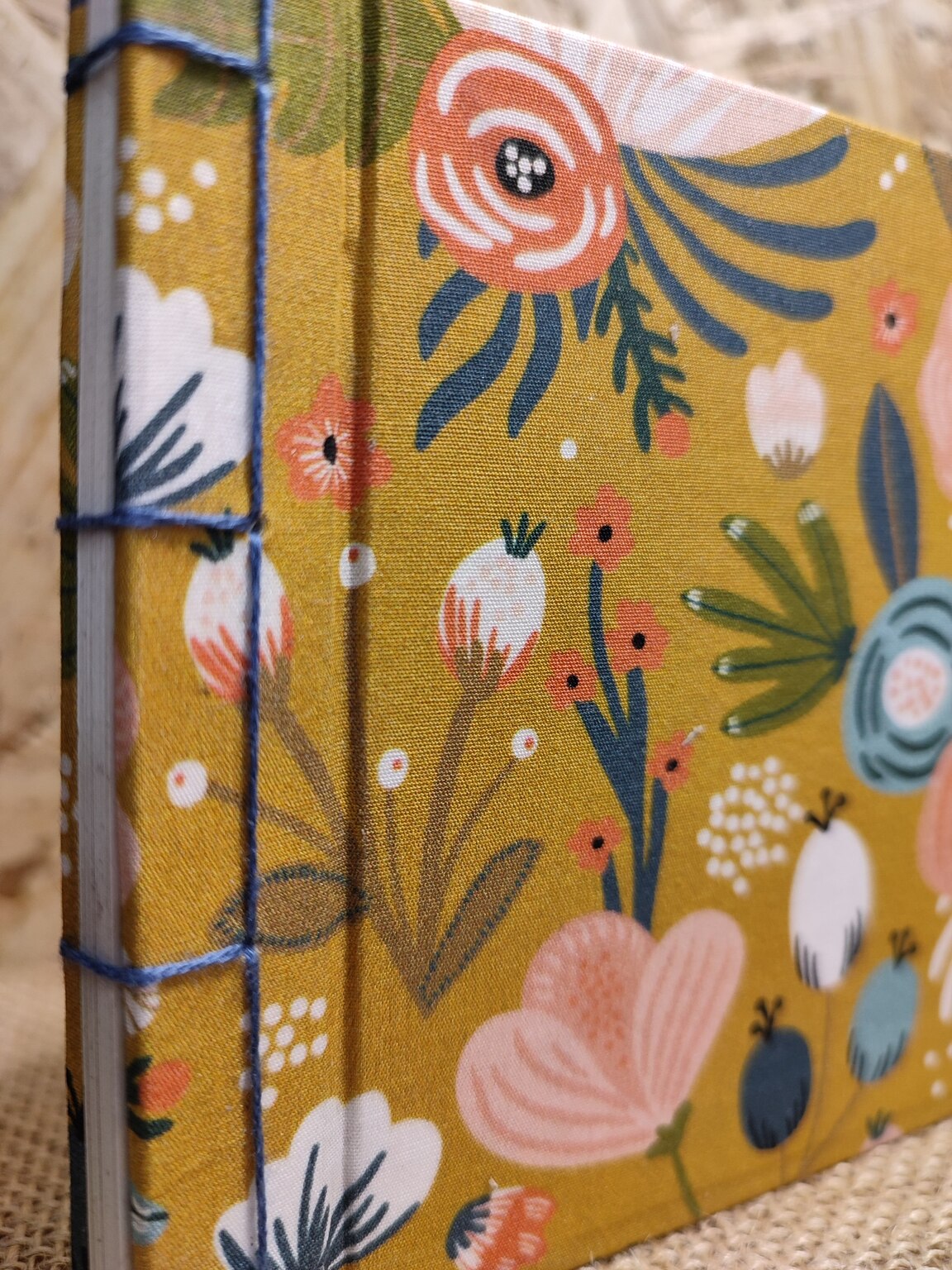 Carnet en tissu et reliure japonaise Jardin d'été