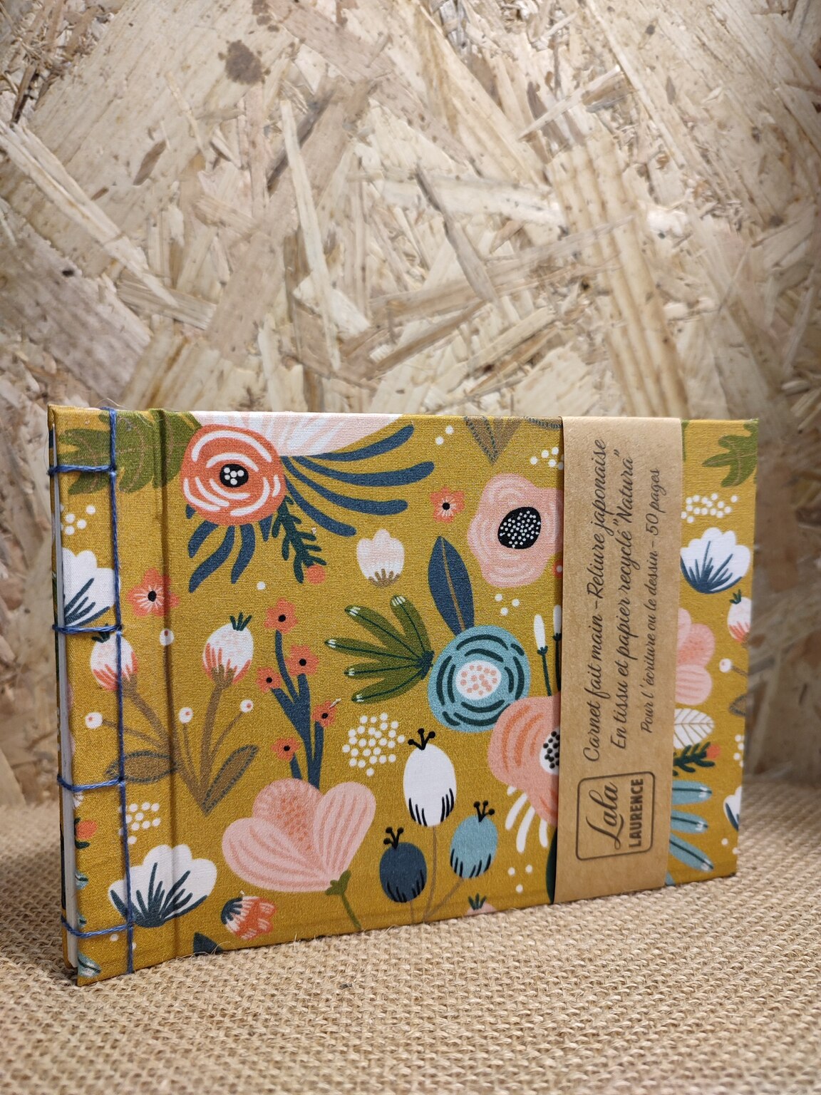 Carnet en tissu et reliure japonaise Jardin d'été