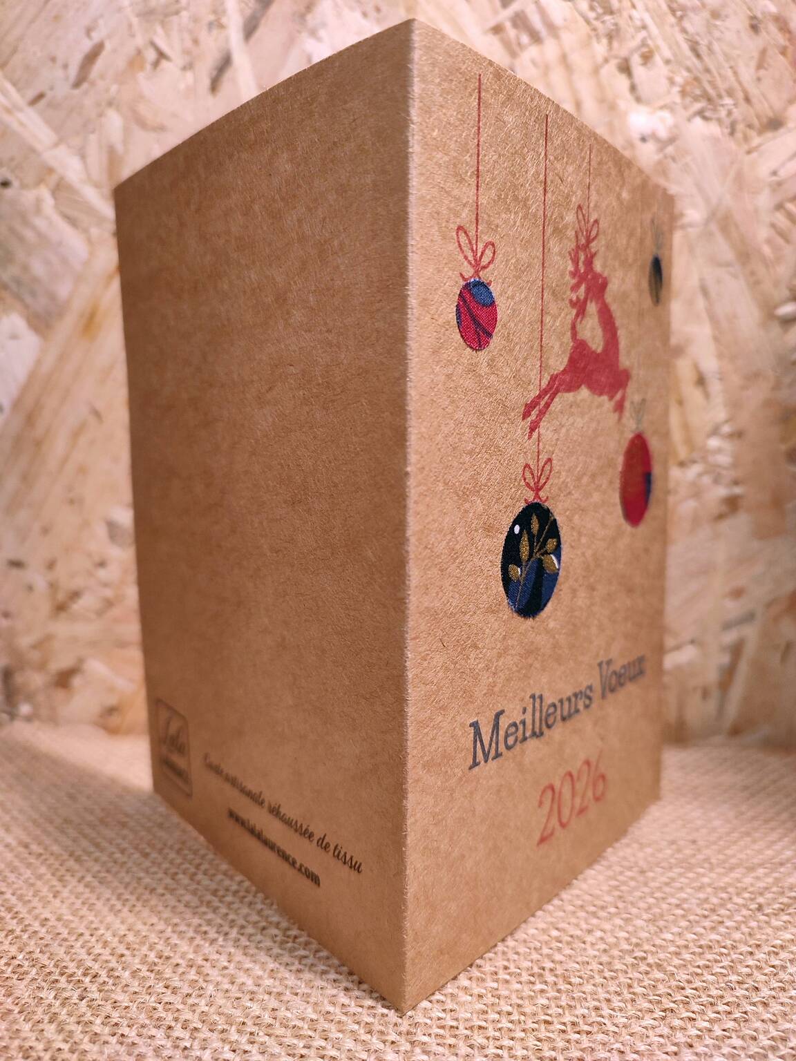 Carte de voeux en papier et tissu 2026