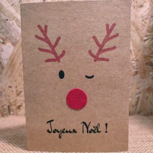 Carte de Noël « Le Petit Renne au Nez Rouge »