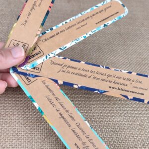 Marque-page en tissu « Coté Fleur bleue »