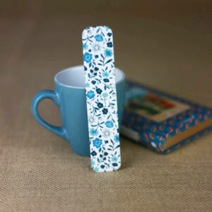 Marque-page en tissu « Coté Fleur bleue »
