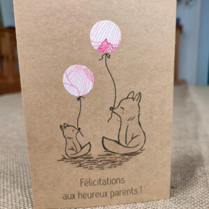 Carte de félicitations naissance « Ballons roses »